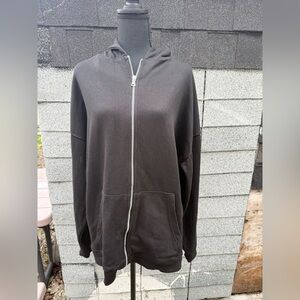 No Boundaries Men's Charcoal Zip-Up Sweater Oversized Fit , Size XL